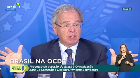 Ministro da Economia Paulo Guedes faz pronunciamento sobre o Brasil na OCDE