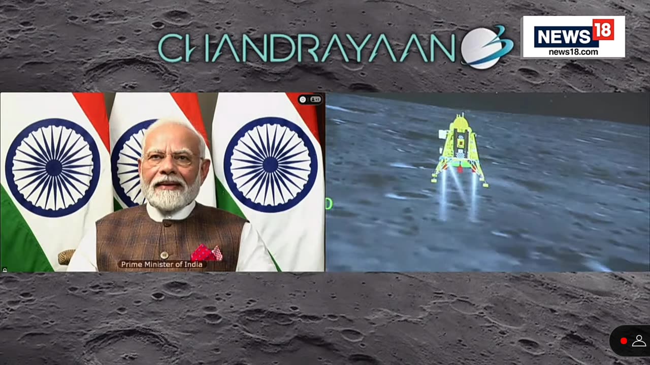 India successful Chandrayan 3 on moon .PM modi priceless reaction