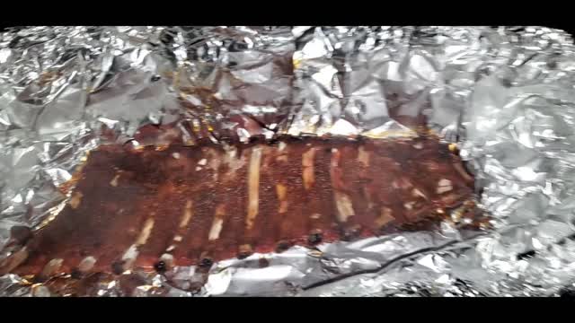 Smoked pork ribs.