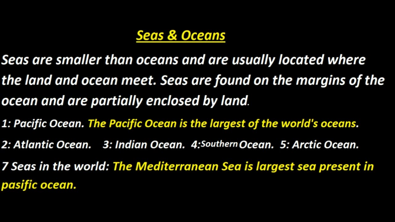 Different between sea and ocean