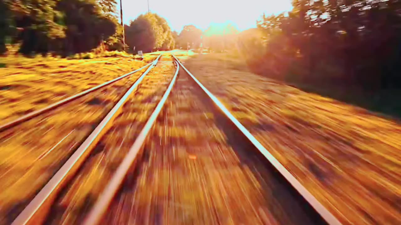 Exploring Closed Railway During Sunset _Amazing View