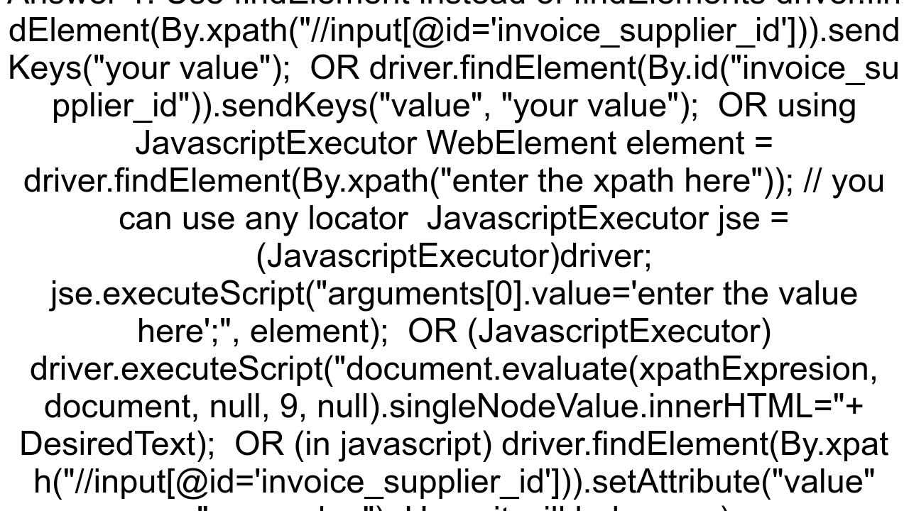 How to set quotvaluequot to input web element using selenium