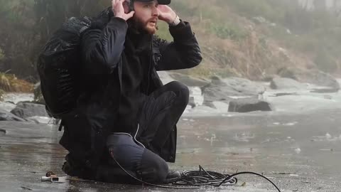 The sounds of rain on a frozen lake ❄️