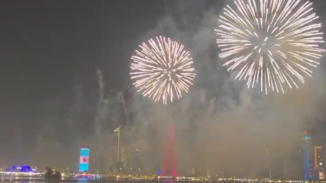 Drone Show at Doha Corniche _ FIFA World Cup Qatar 2022 _ Fireworks and Drone Show _ Water Show