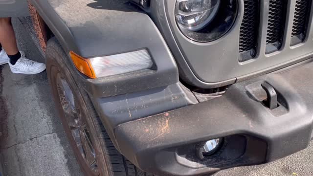 Muddy Jeep Wrangler detail
