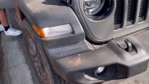 Muddy Jeep Wrangler detail