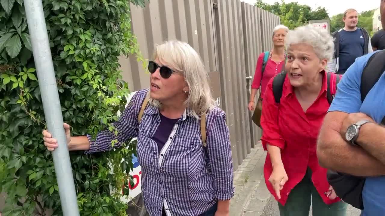 The ‘New’ Germany: Policemen attacking elderly women during this afternoon’s pro-democracy protests