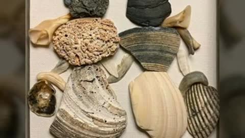 creative stone with seashell interior decoration ideas