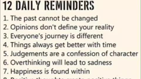 12 Daily Reminders