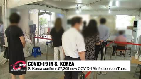 S. Korea confirms 57,309 new COVID-19 infections on Tuesday