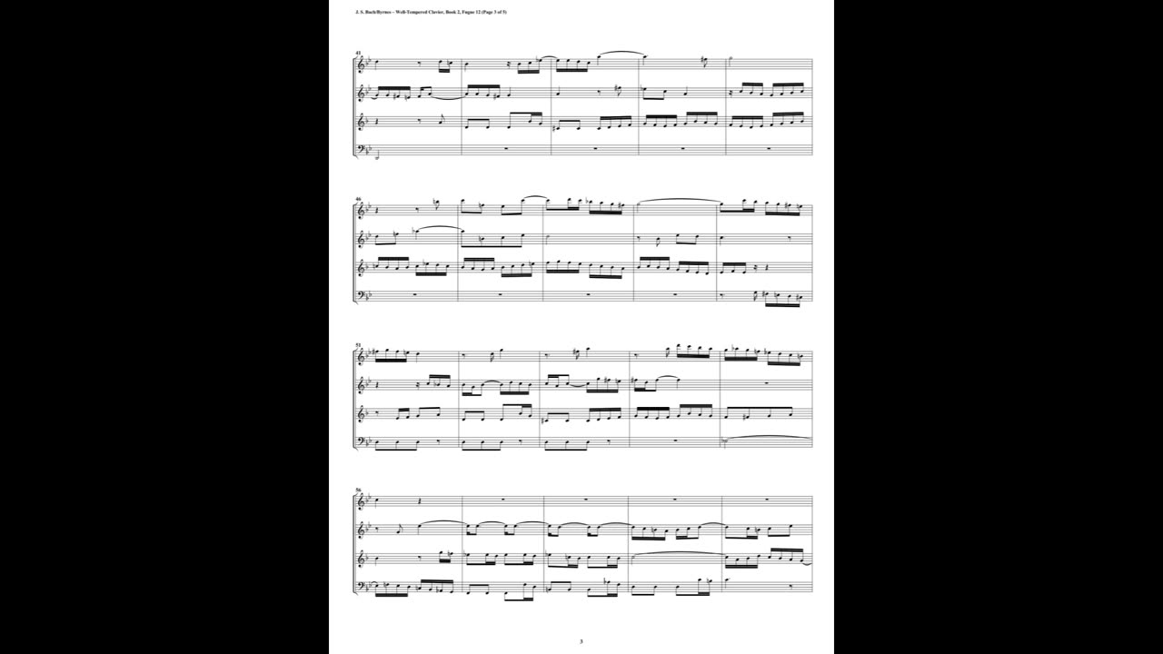 J.S. Bach - Well-Tempered Clavier: Part 2 - Fugue 12 (Double Reed Quartet)