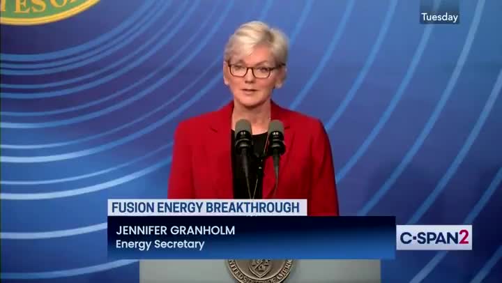 Granholm on Fusion energy. Buzzwords are go!