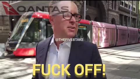 Aussie Cossack confronts Quantas airlines CEO for his mandating of vaccines which destroyed lives