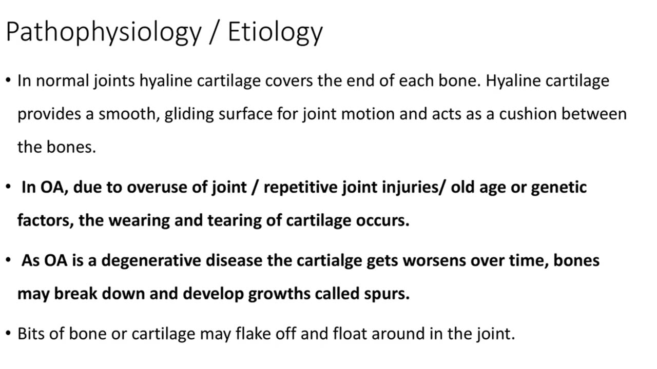 Osteoarthritis from my understnding