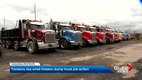Tensions rise as Ontario dump truck protest enters second week