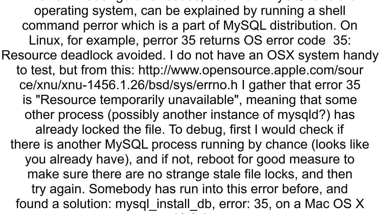 InnoDB Unable to lock ibdata1 error 35