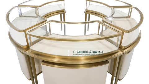 Cartier style curved jewelry display case high-end customization