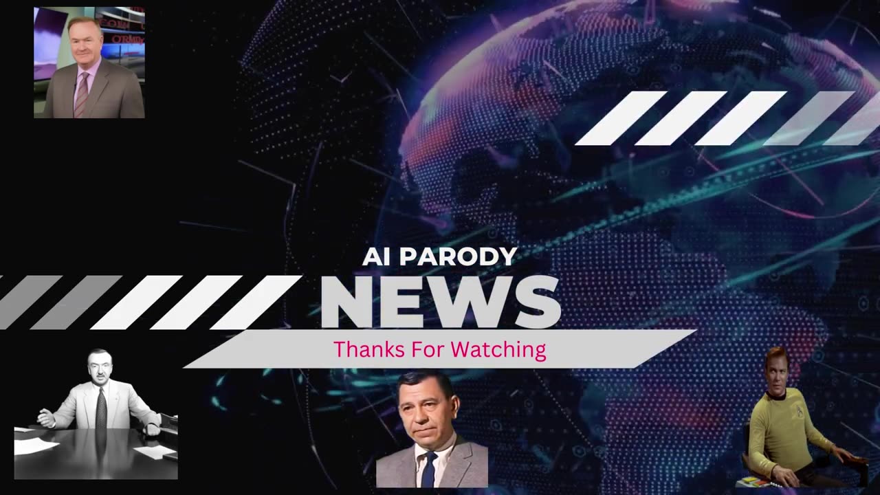 AI Parody News Weekly Update with Walter Cronkite, Detective Friday, Captain Kirk and Rile O'Billy