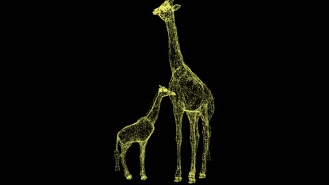 3D giraffe animal model particle