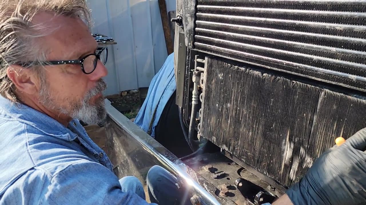 STRAIGHTENING OUT THE FINS ON THE AC CONDENSOR