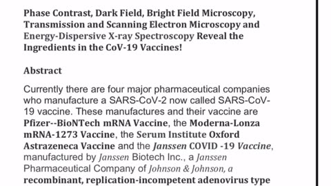 Study shows graphene oxide is present in the covid vaccines