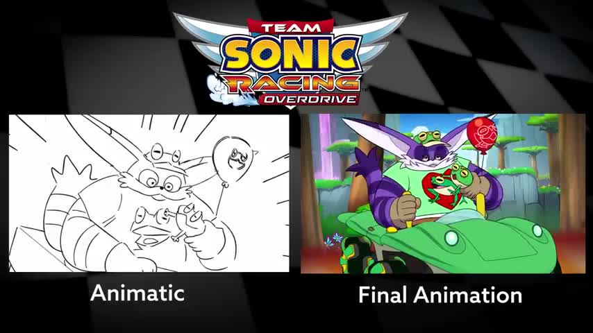 Team Sonic Racing Overdrive Animatic Side-By-Side