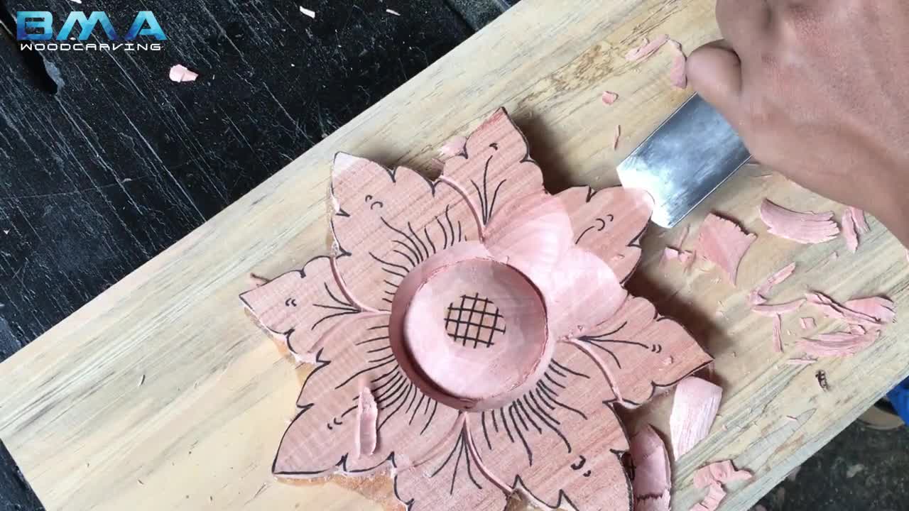 simple flower carving tutorial