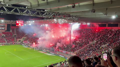 Fans ignite stadium in Athens Greece