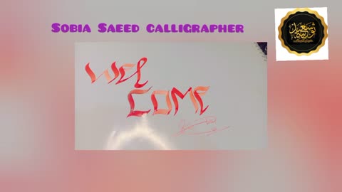 Welcome in English calligraphy