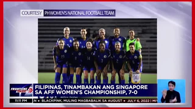 Filipinas, tinambakan angSingapore sa AFF Women'sChampionship
