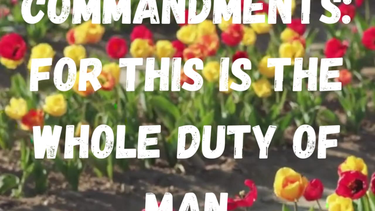 Fear God, and keep his commandments: for this is the whole duty of man
