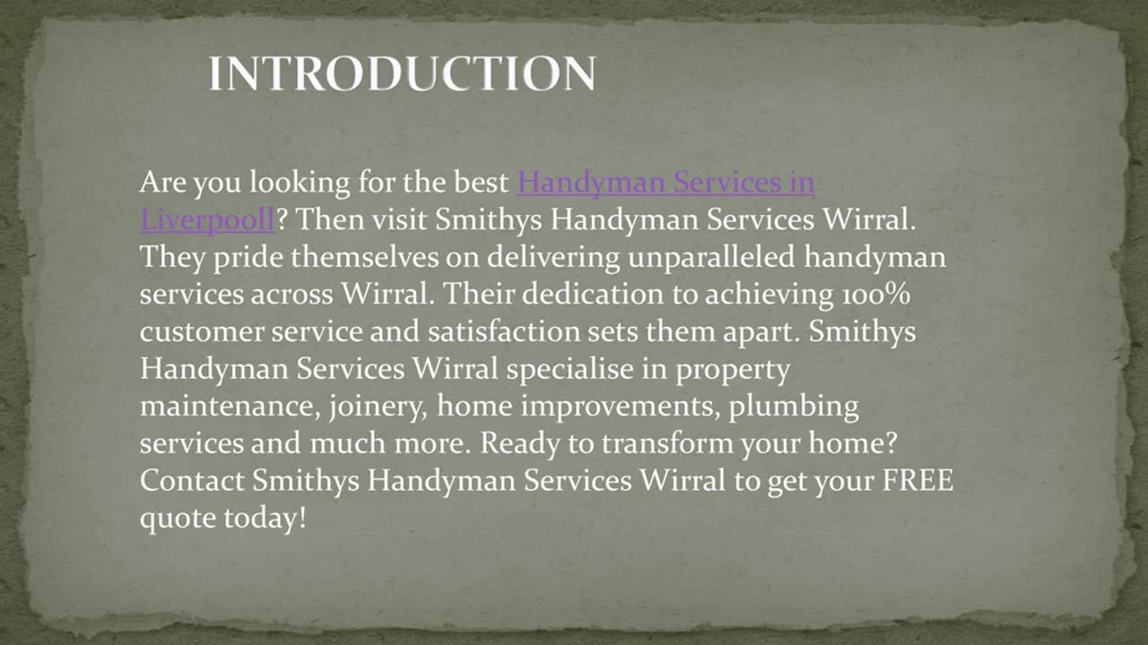 Best Handyman Services in Liverpooll
