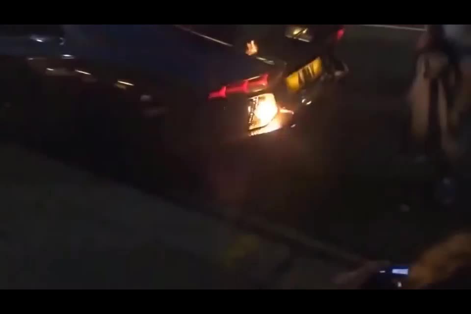 Lamborghini on fire in public when they rev to hard