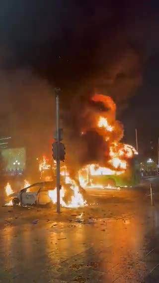 Major riots are taking place in Dublin in response to a mass-stabbing