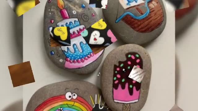 Very nice new shape rocl pebble painting ideas for beginners