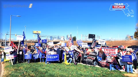 MEGA MAGA WAVE TRUMP STANDOUT IN BOSTON