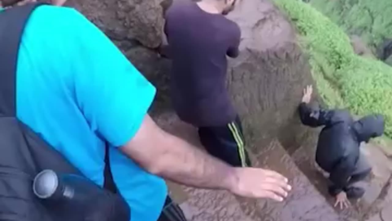 Dangerous steep trek in India