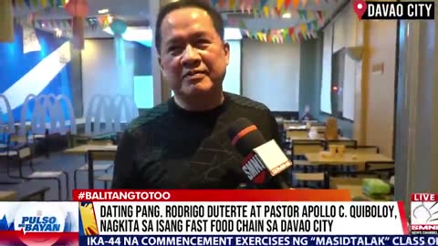 Dating Pang. Rodrigo Duterte sa isang fast food chain sa Davao City