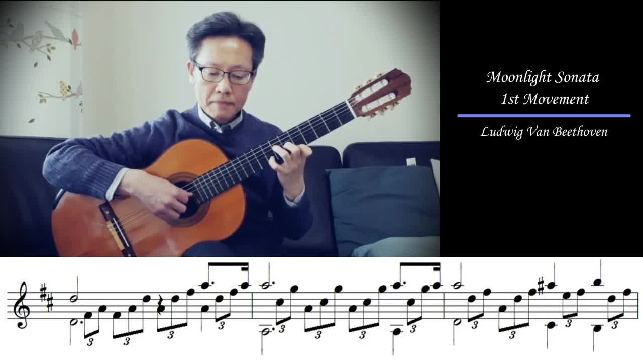 Beethoven Moonlight Sonata 1st Movement Classical Guitar_v720P