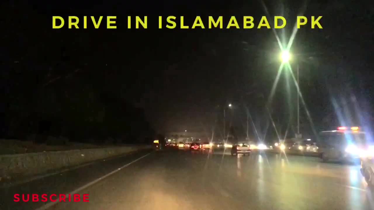 Beautiful view of night drive in Islamabad pk.