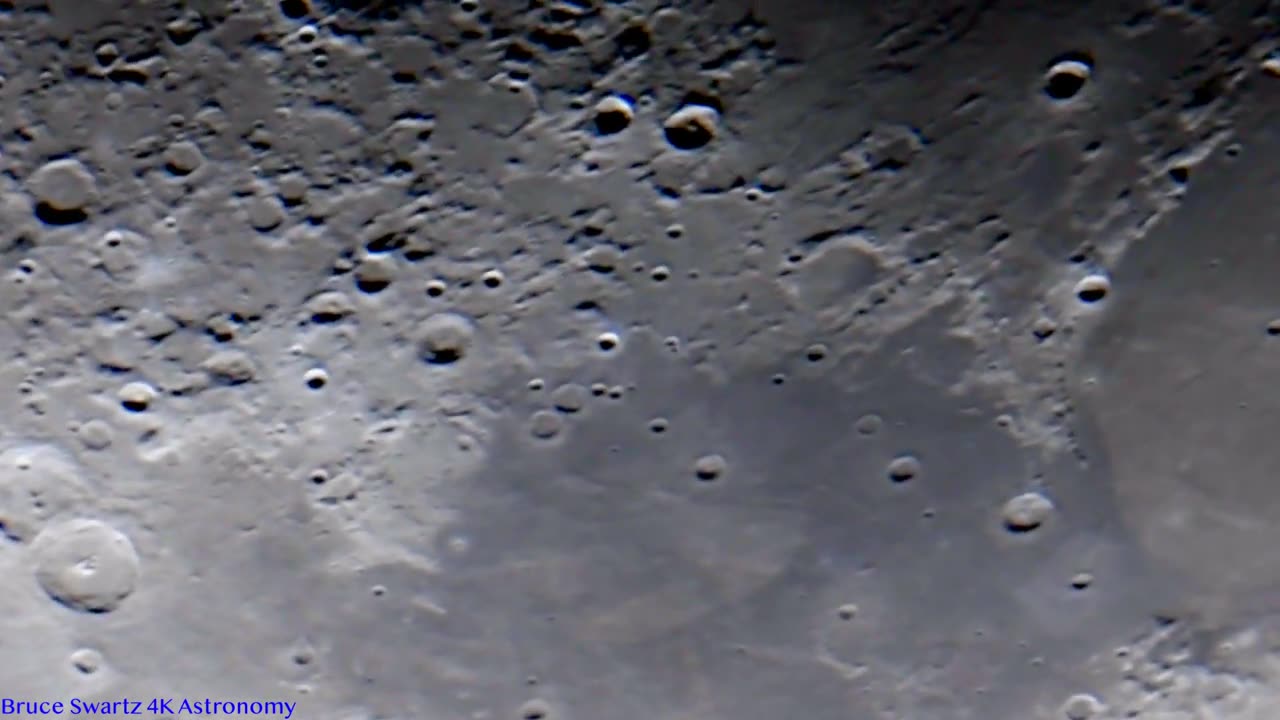 Large High Powered Telescope Live Close Up's on the Moon along the Terminator Line