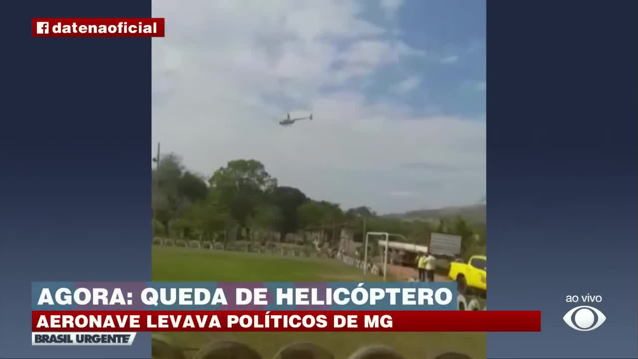 Helicópteros com políticos cai em Minas Gerais