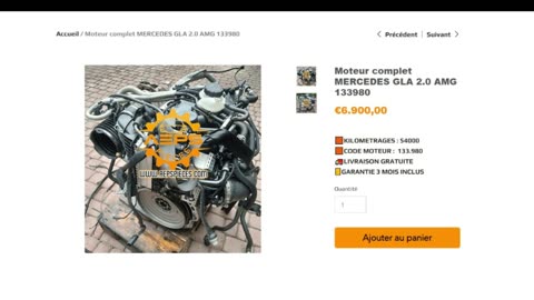 AEPSPIECES.COM - Moteur complet MERCEDES GLA 2.0 AMG 133980