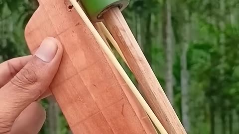 Bamboo creation with mini wood spring