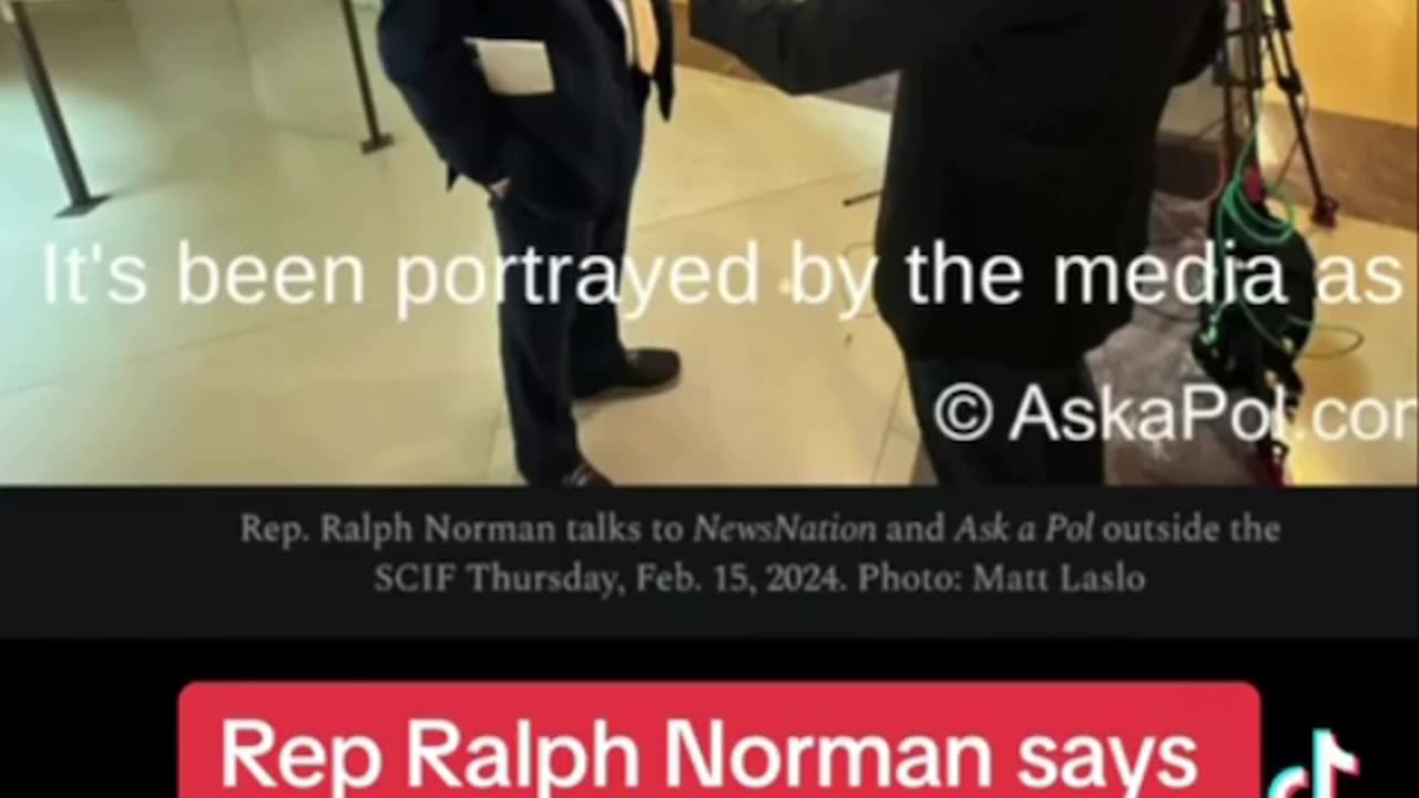 Rep Ralph Norman spilling the beans🫘 after a SciFi meeting 2/15/24 🛸👽