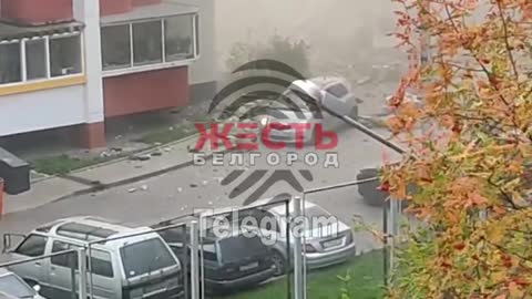 A fragment of a rocket hit a residential high-rise building in Belgorod