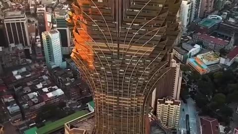 The Grand Lisboa skyscraper in Macau, China