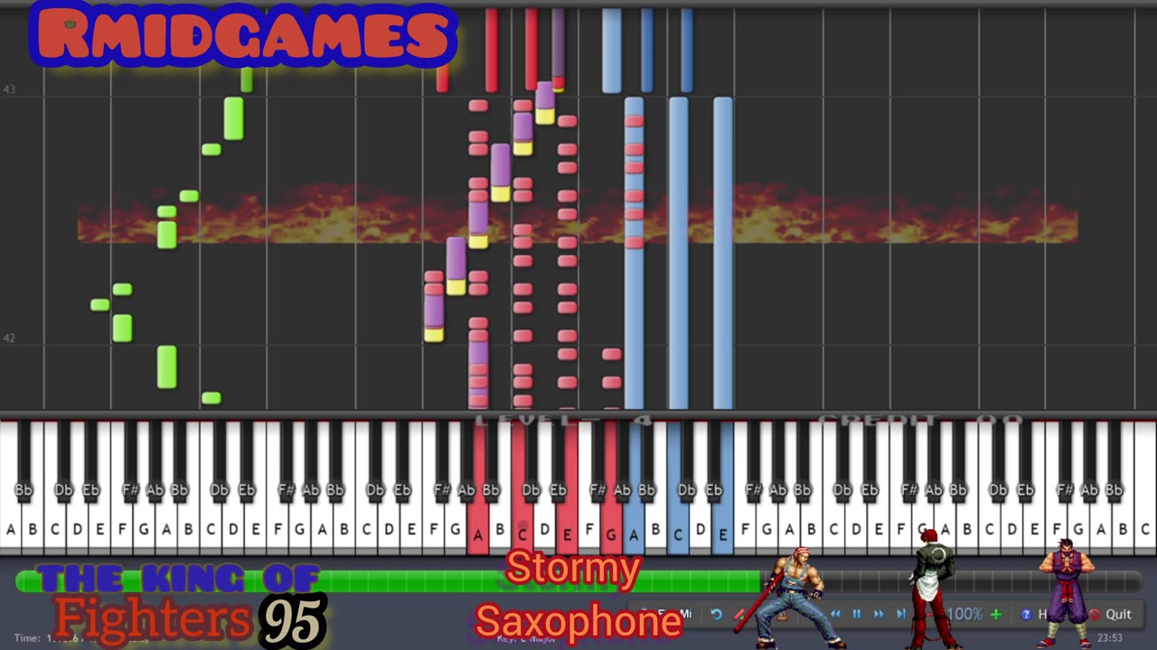 The King of Fighters 95 - Stormy Saxophone ~ Piano ( Midi )