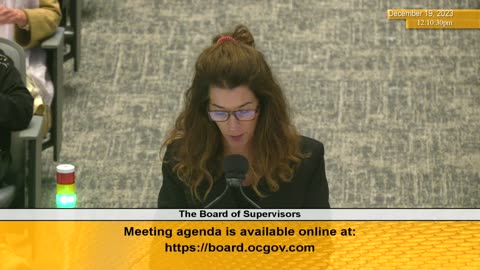 Michelle Speaking Public Comment @OC-BOS-Mtg.Dec 19, 2023