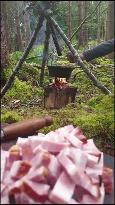 FoodPorn Warning Hungarian Stew Lecs #shorts #primitivecooking